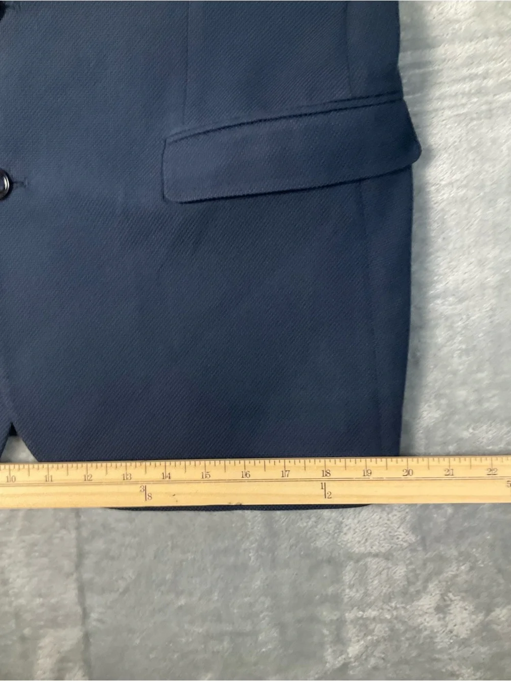 Express Photographer Men's Large Navy Two-Button Sports Coat Slim Fit